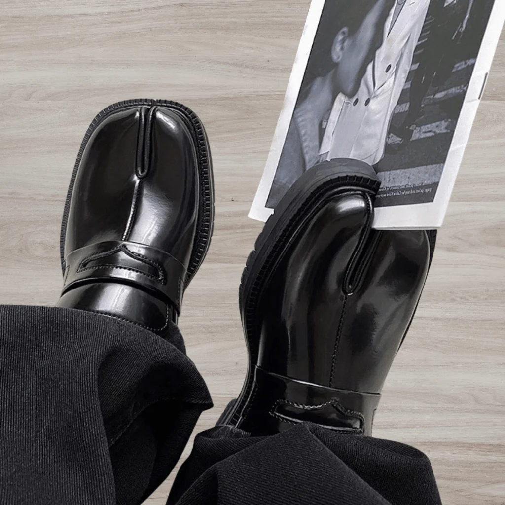 Chaussures homme élégantes à bout fendu semelle épaisse - Image 4