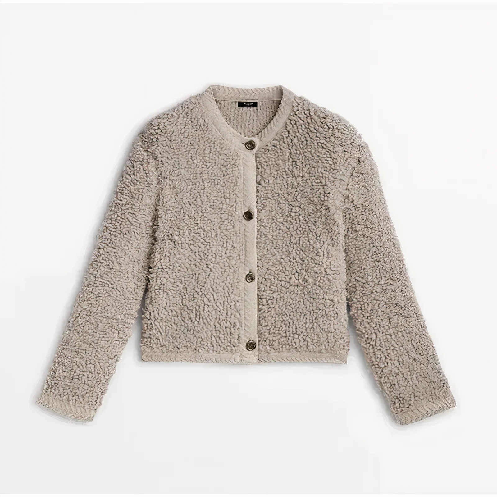 Maya - Cardigan moderne à col rond Laine d'agneau, poches et coupe ample - Image 8