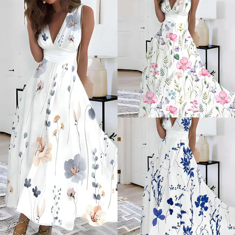 Sophie - Robe imprimée fleurs col V femme - Image 4